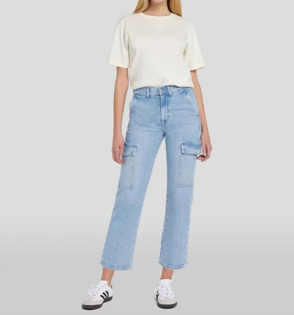 7 For All Mankind Logan Cropped Cargo Jeans In Airwave 3