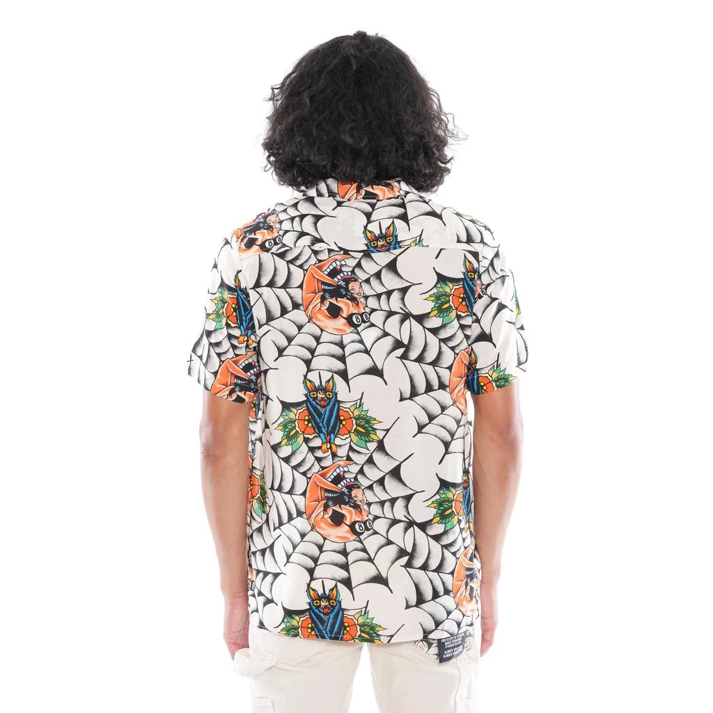 Cult Of Individuality Yakuza Short Sleeve Woven Shirt In Cream 2