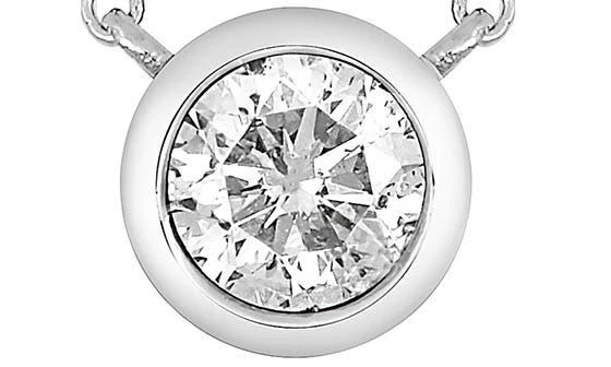 Bony Levy 14K Gold Bezel Diamond Pendant Necklace - 0.50 ctw 2