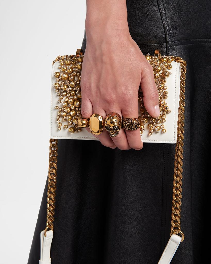 McQueen Mini Crystal Beaded Satchel Shoulder Bag