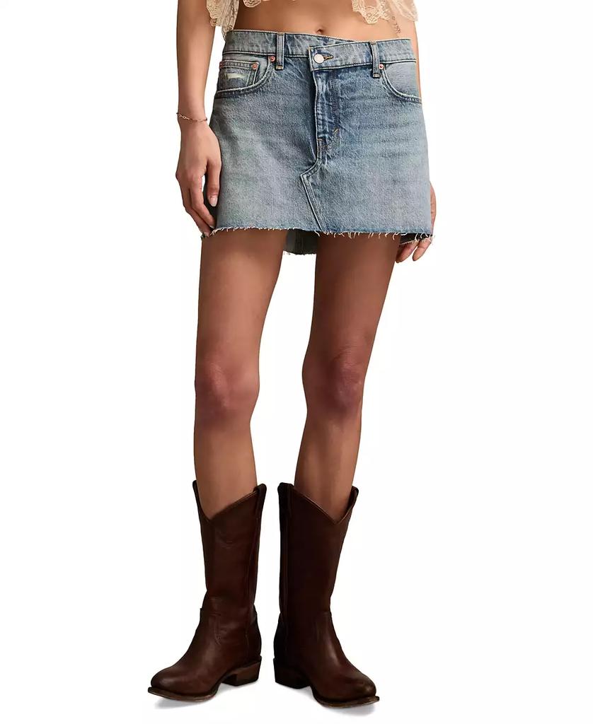 Lucky Brand Women's Crossover Cutoff Denim Mini Skirt