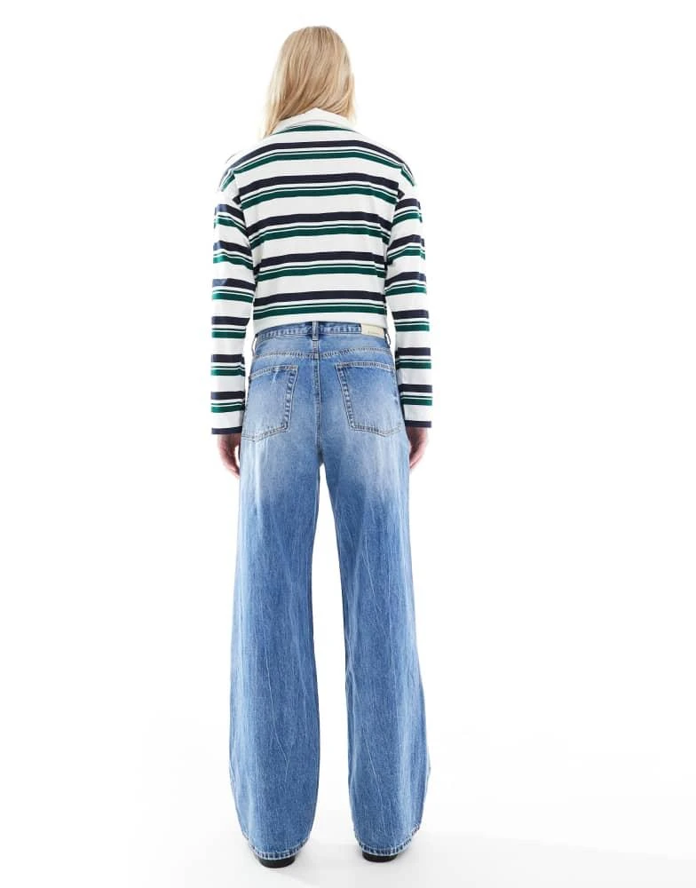 Stradivarius Stradivarius Tall D88 baggy jean in dark blue wash 2
