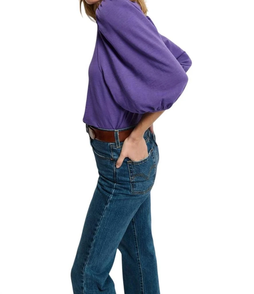 Nation LTD Evita Balloon Sleeve Top In Bright Violet 2