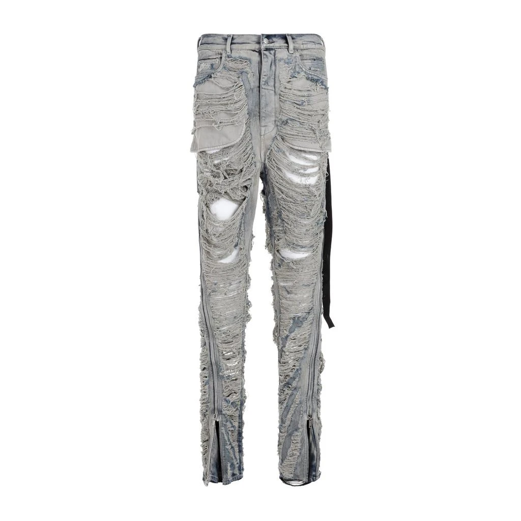 Rick Owens Rick Owens Distressed Zip Detailed Jeans 1