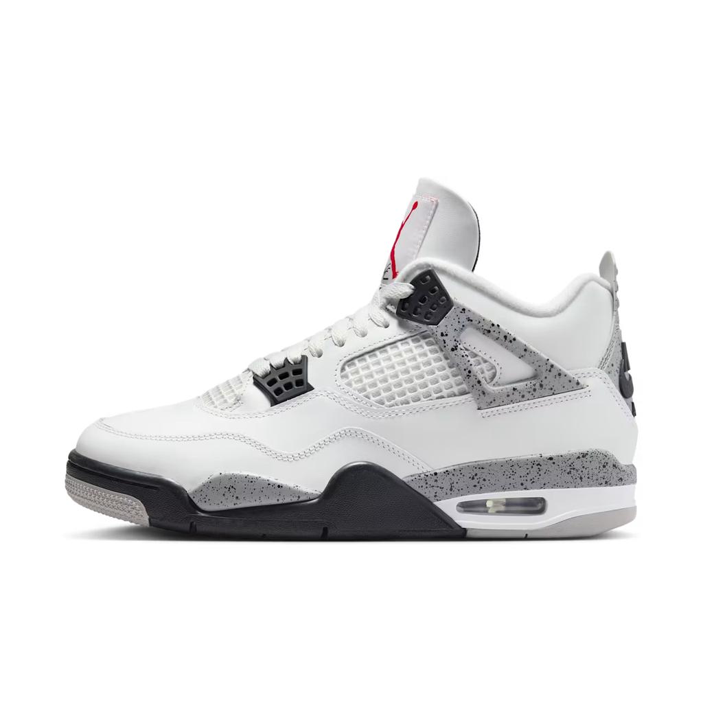 NIKE Air Jordan 4 FV5029-100 Men's White Cement Leather Lifestyle Shoes TF7068 (White,10.5)