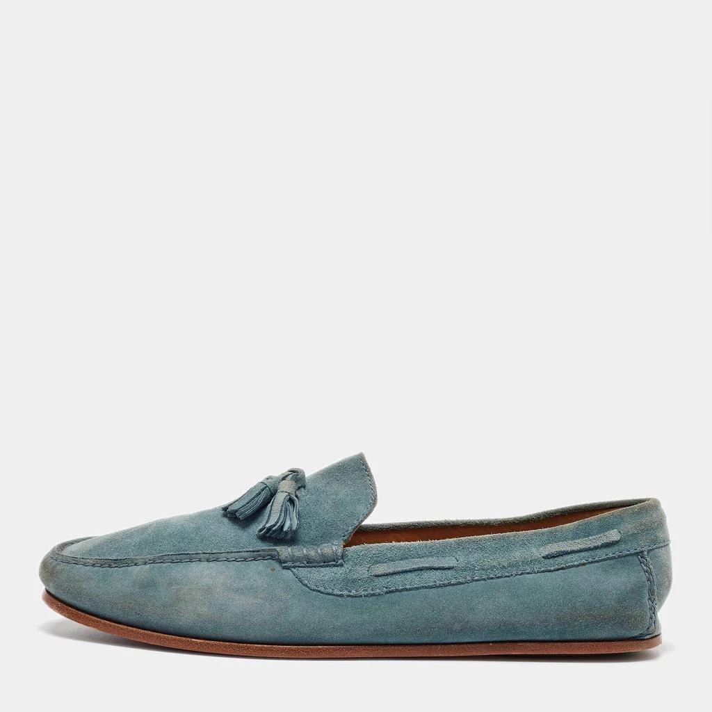 Loro Piana Loro Piana Blue Suede Tassel Detail Slip On Loafers Size 42 1