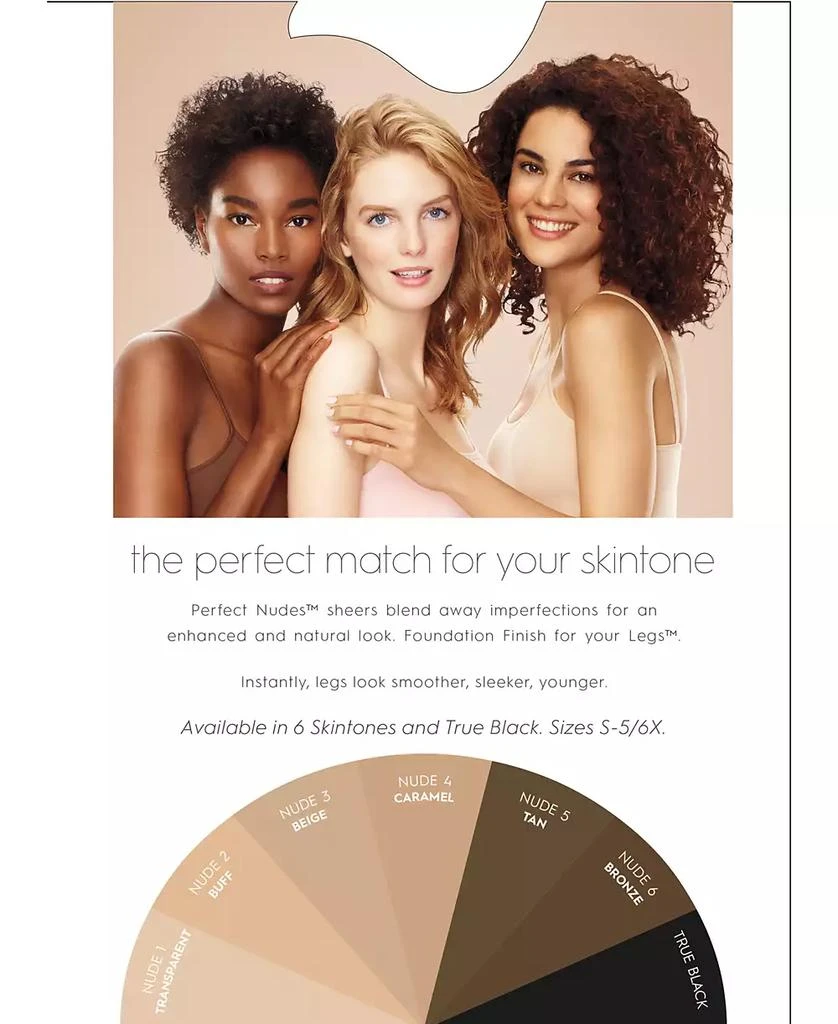 Hanes Hanes Perfect Nudes Run Resistant Tummy-Control Girl-Short Pantyhose 2