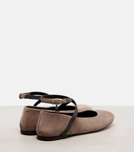 Brunello Cucinelli Monili suede ballerina flats 2