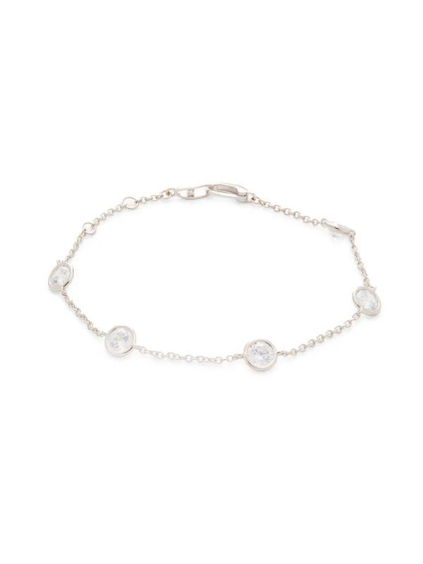 Adriana Orsini Rhodium Plated Sterling Silver & Cubic Zirconia Station Bracelet 1
