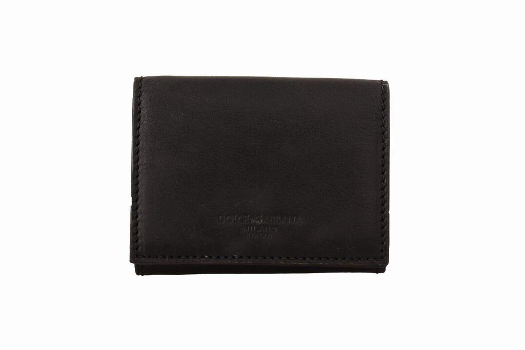 Dolce & Gabbana Dolce & Gabbana Black Leather Trifold Purse Belt Strap Multi Kit Wallet