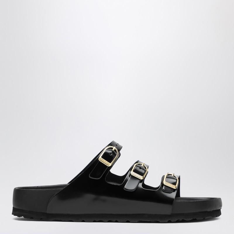 サンダル・ミュール Birkenstock Slide Florida Dbuckle Exquisite Lucida Nera Birkenstock Slide Florida Dbuckle Exquisite lucida nera