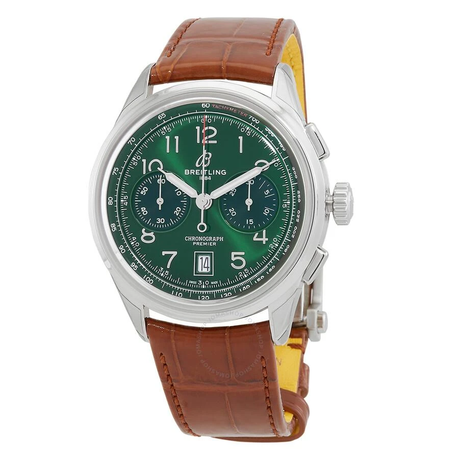 BREITLING Premier B01 Chronograph 42 Automatic Chronometer Green Dial Men's Watch AB0145371L1P1 1