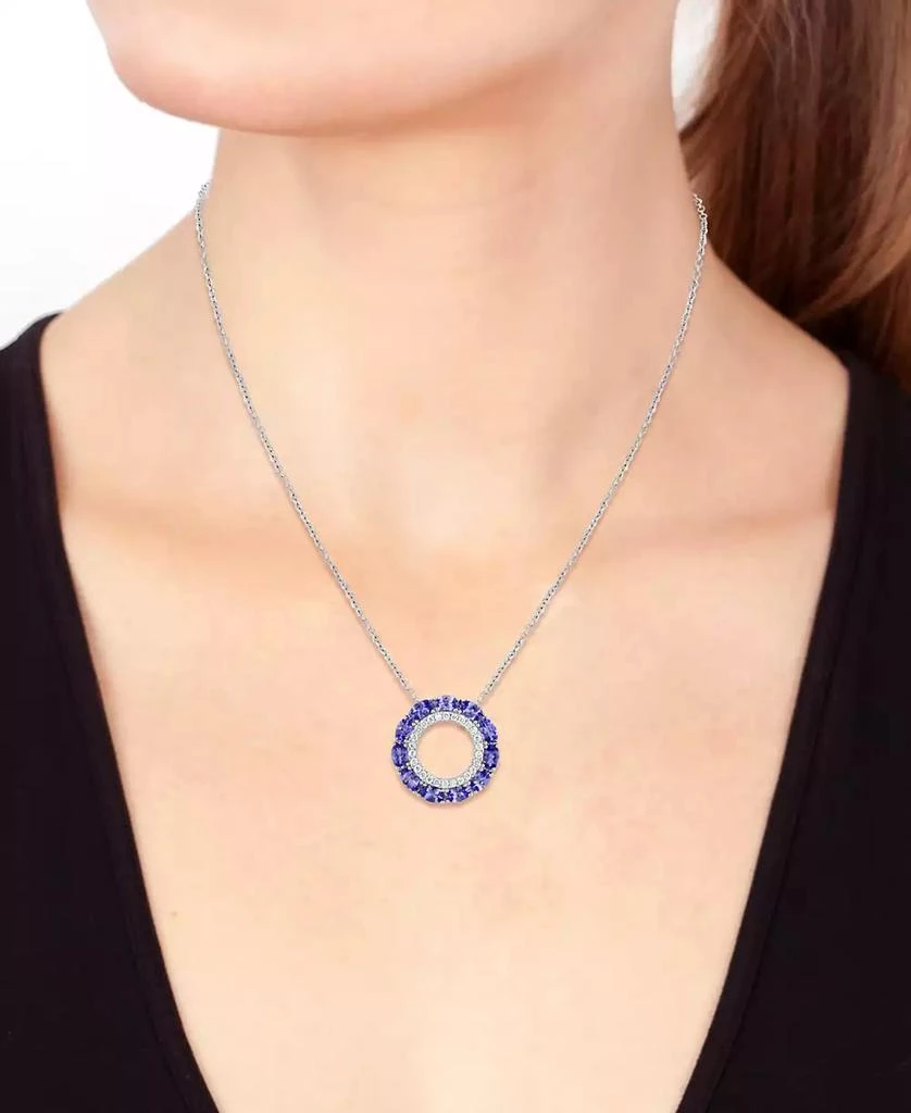 Effy EFFY® Tanzanite (2-5/8 ct. t.w.) 
Diamond (1/3 ct. t.w.) Circle Pendant 18"Necklace in 14k White Gold 2