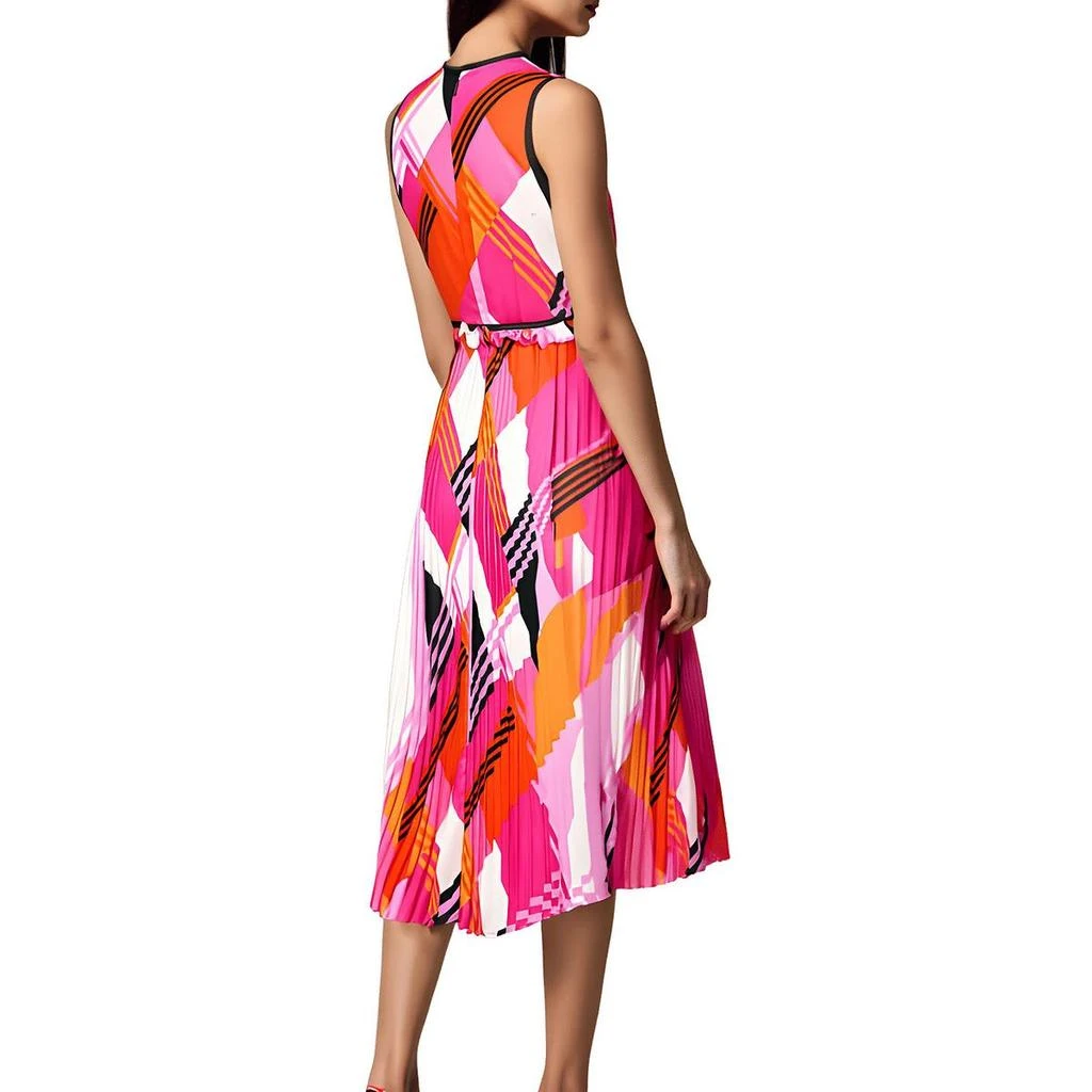 Karl Lagerfeld Paris Womens Pleated Midi Dress Pink 10