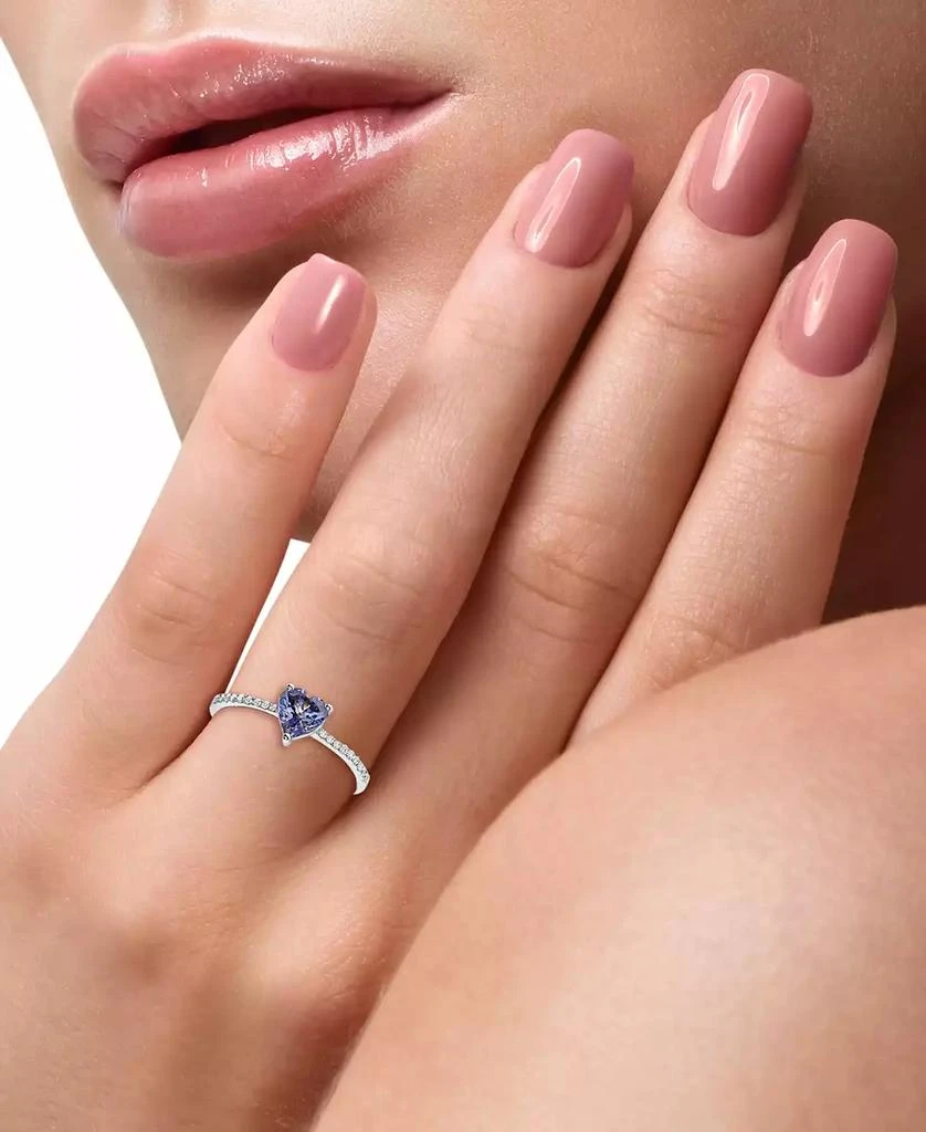 Effy EFFY® Tanzanite (5/8 ct. t.w.) & Diamond (1/10 ct. t.w.) Heart Ring in Sterling Silver 2