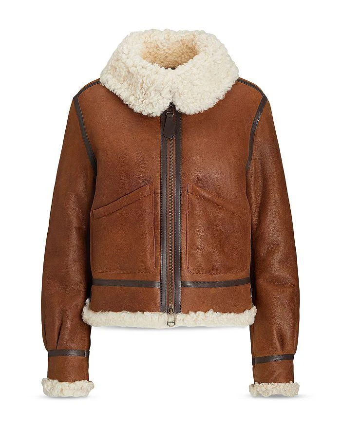Ralph Lauren Lauren Ralph Lauren Leather Trim Shearling Aviator Jacket 6