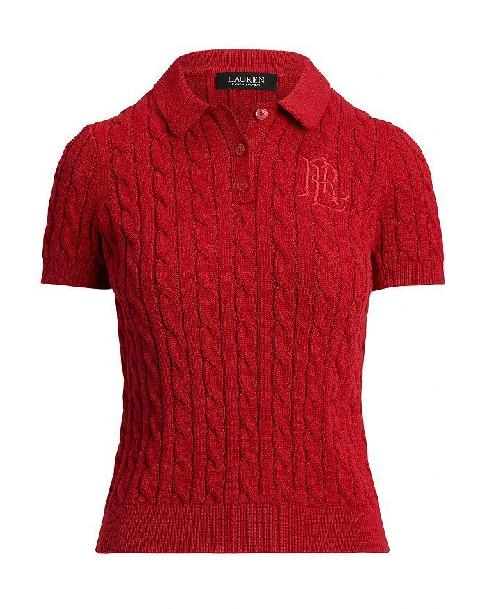 Ralph Lauren Cable Knit Cotton Polo Sweater 5