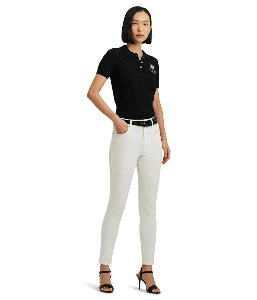 Ralph Lauren Cable-Knit Cotton Polo Sweater 4