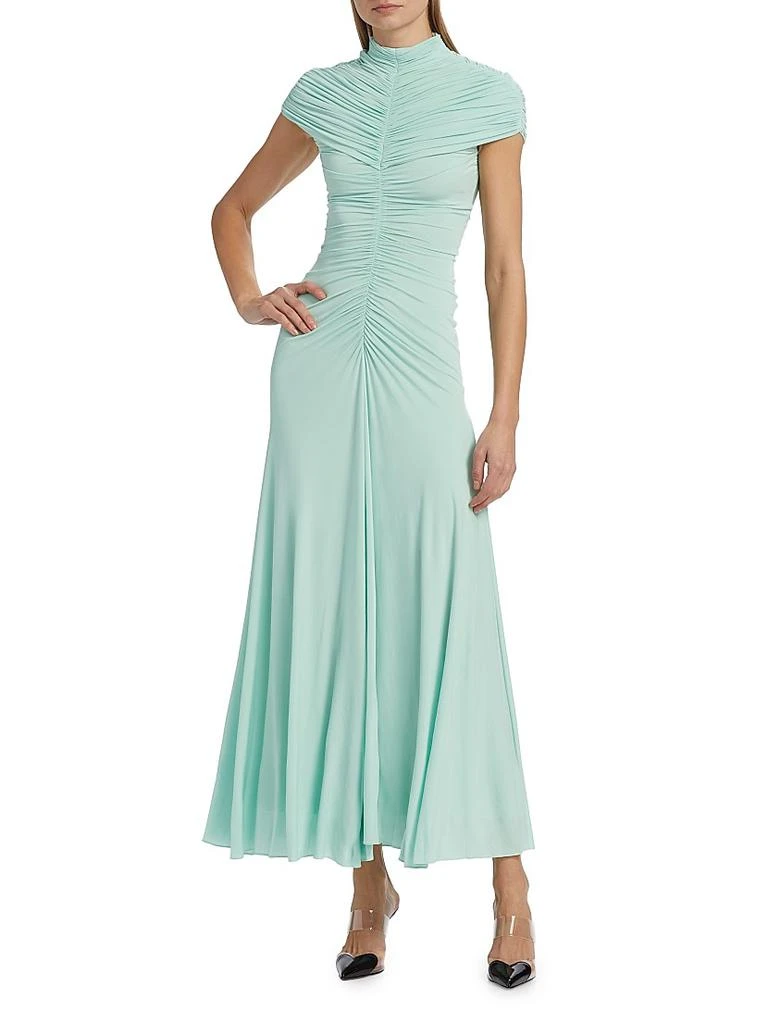 Alaïa Gathered High-Neck Maxi Dress 3