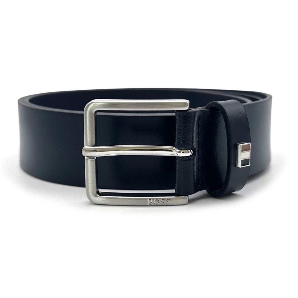 Hugo Boss Men's Ther Flag Leather Belt, Navy