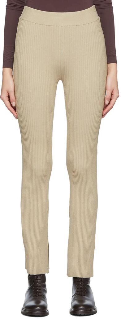 HOUSE OF DAGMAR Beige Shiloh Split Hem Leggings