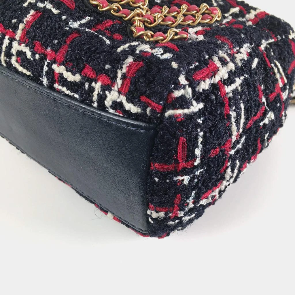 Chanel Chanel Red Black Tweed Calfskin Signe Bowling Bag 11