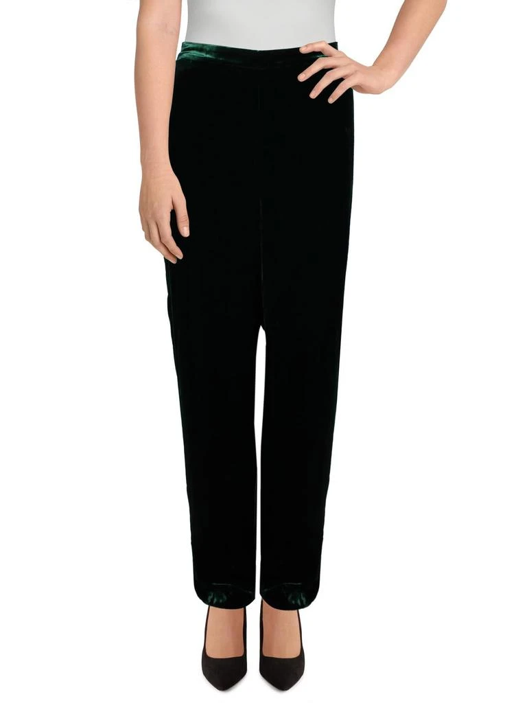 Ralph Lauren Womens Velvet High Rise Straight Leg Pants 1