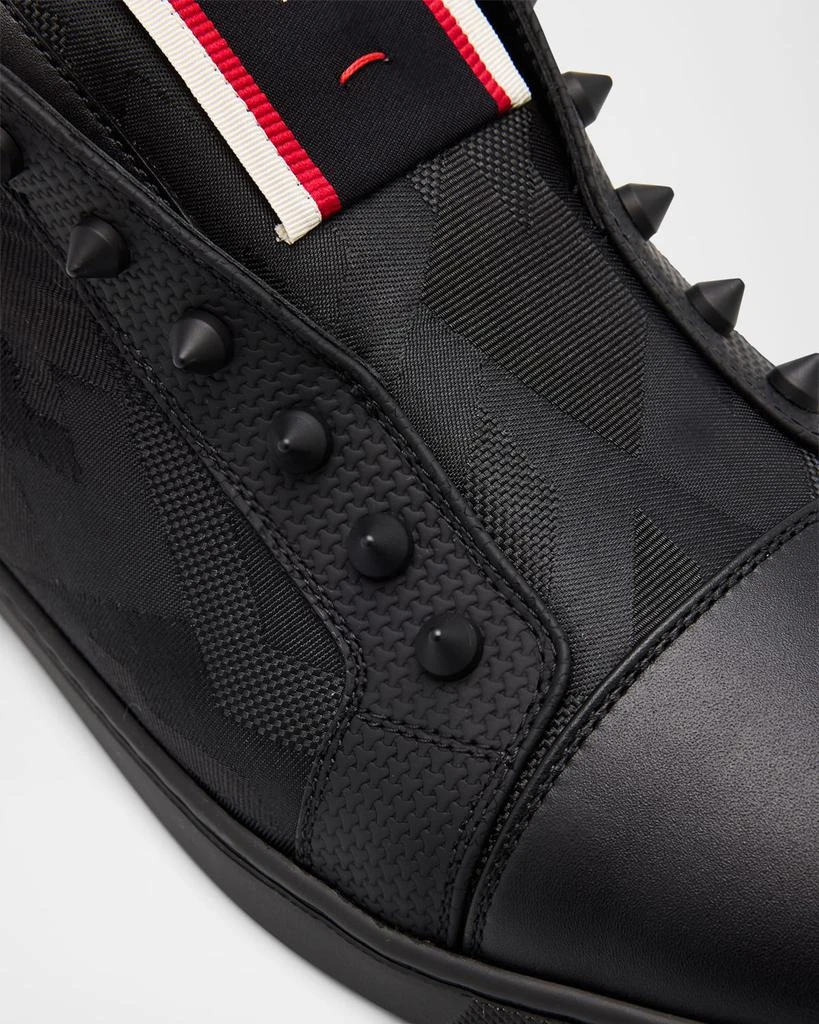Christian Louboutin Men's F.A.V. Fique A Vontade Jacquard and Leather Low-Top Sneakers 5