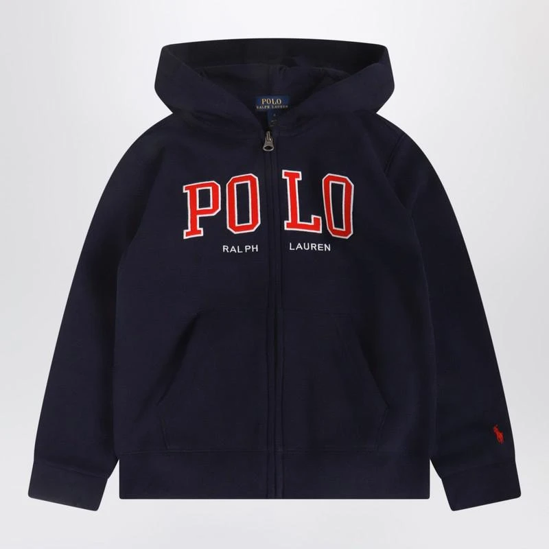 Ralph Lauren Navy blue zip hoodie with logo 1