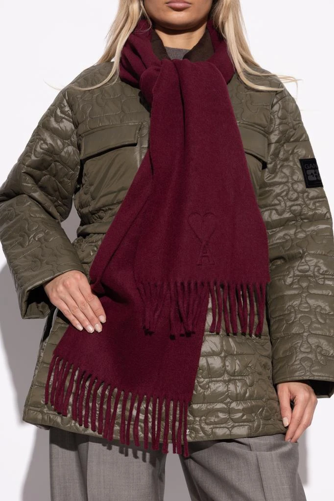 AMI Wool scarf with fringes 2