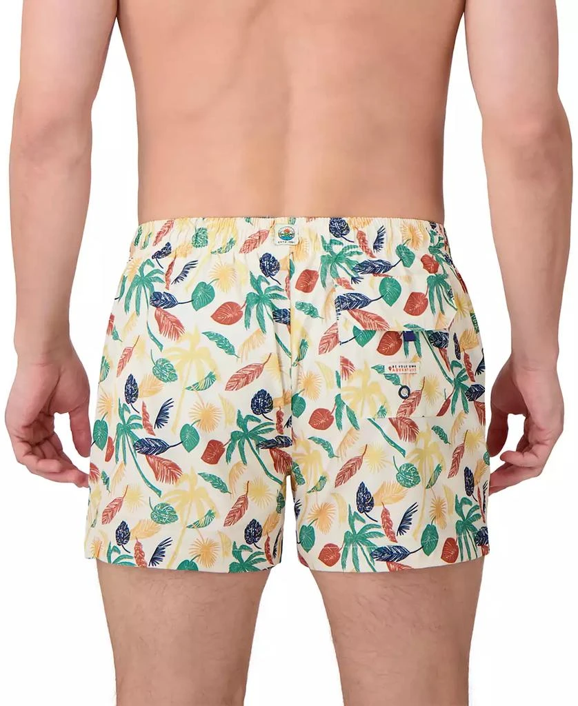 Sunset and Vines Men's Leaf-Pattern Woven Swim Trunks 3