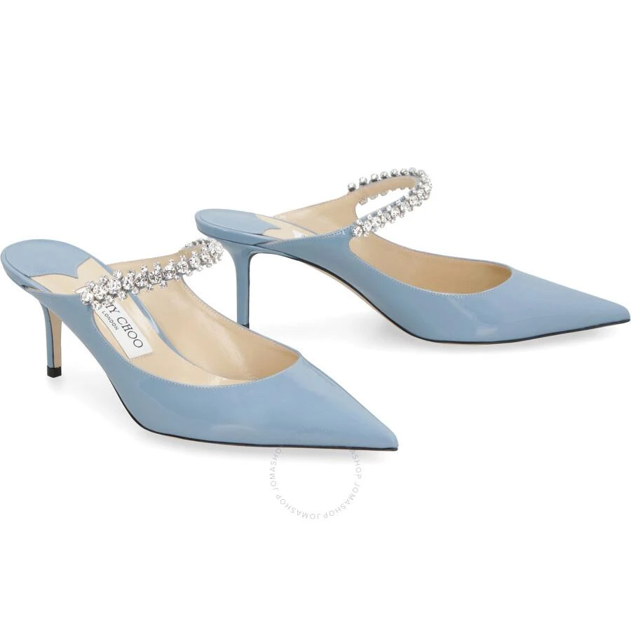 Jimmy Choo Bing 65 Leather Mules In Smoky Blue 2