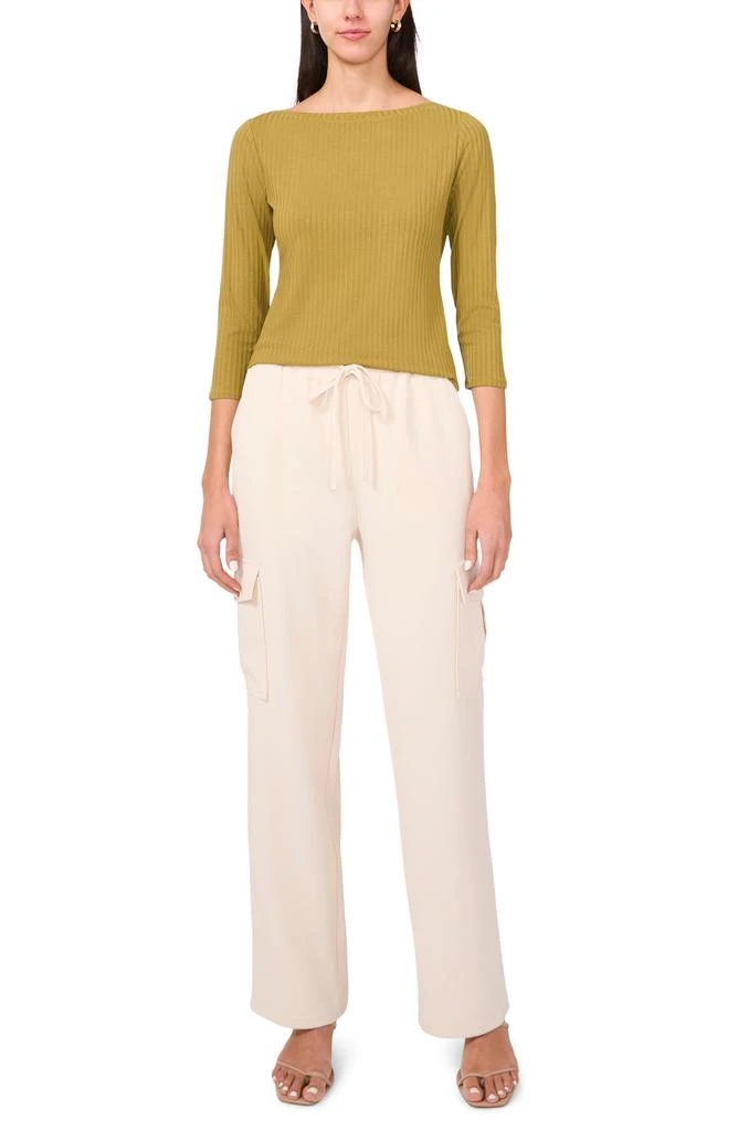 Halogen Rib Boat Neck Three-Quarter Sleeve Top 5