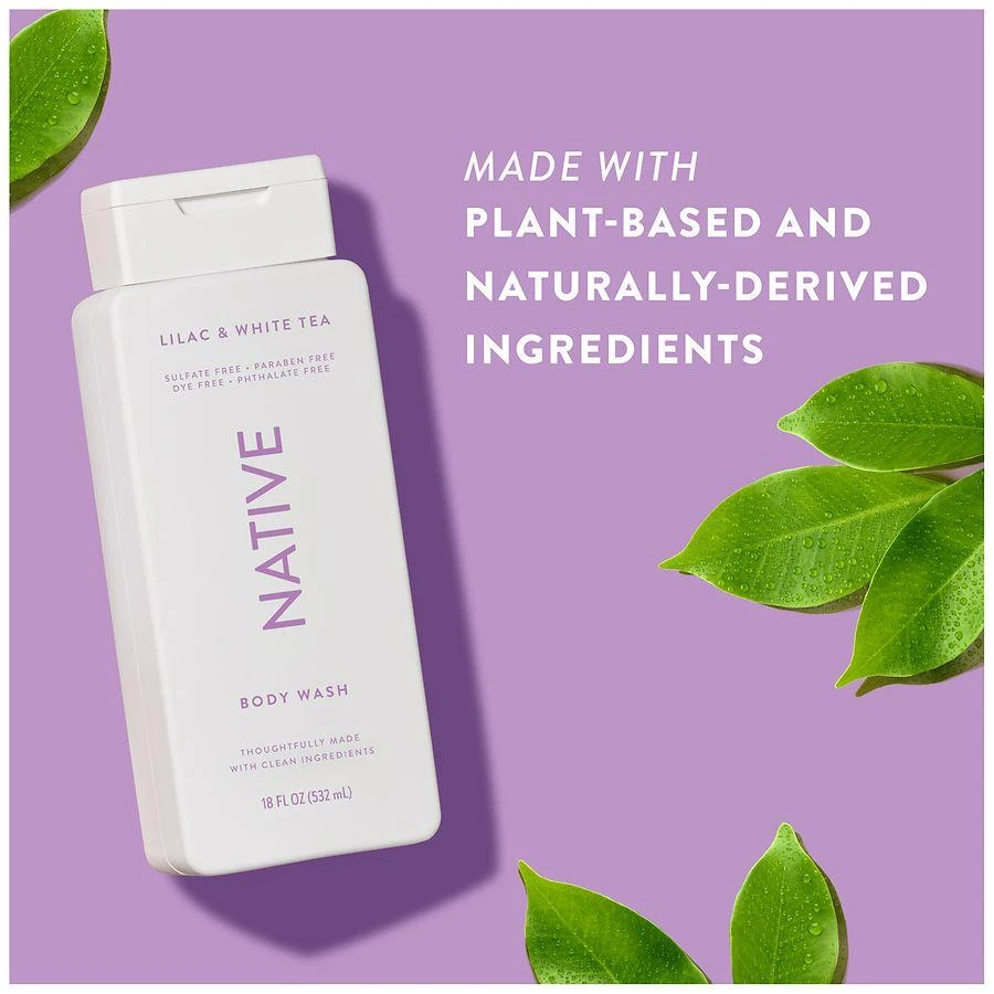 Native Body Wash, Sulfate Free, for Women and Men Lilac & White Tea 6