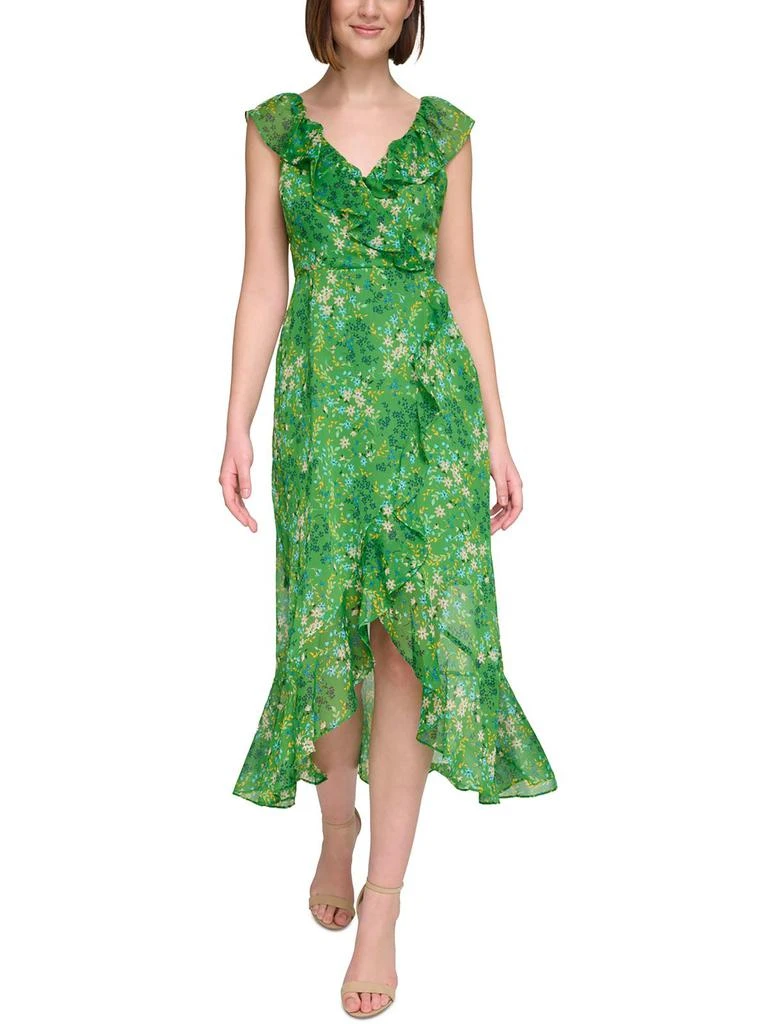 Kensie Womens Faux Wrap Chiffon Wrap Dress 1