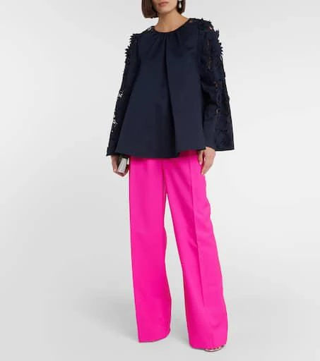 Oscar de la Renta Lace-detail cotton blouse 2