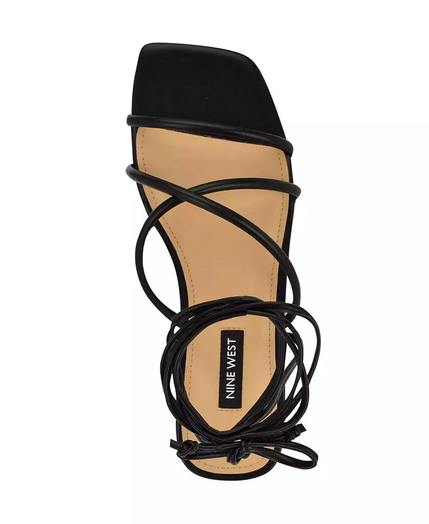 Nine West Women's Mikila Strappy Lace Up Flat Sandals 4