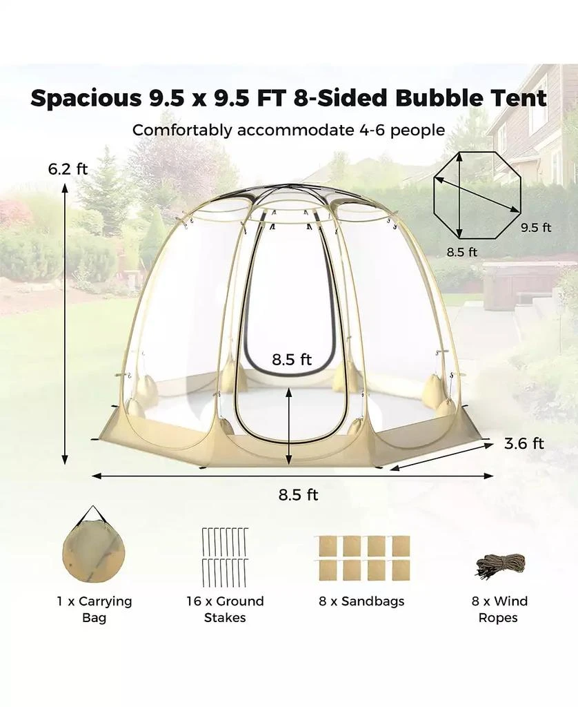 Mecale Clear Bubble Tent Transparent PVC Igloo, Instant Screen House 4