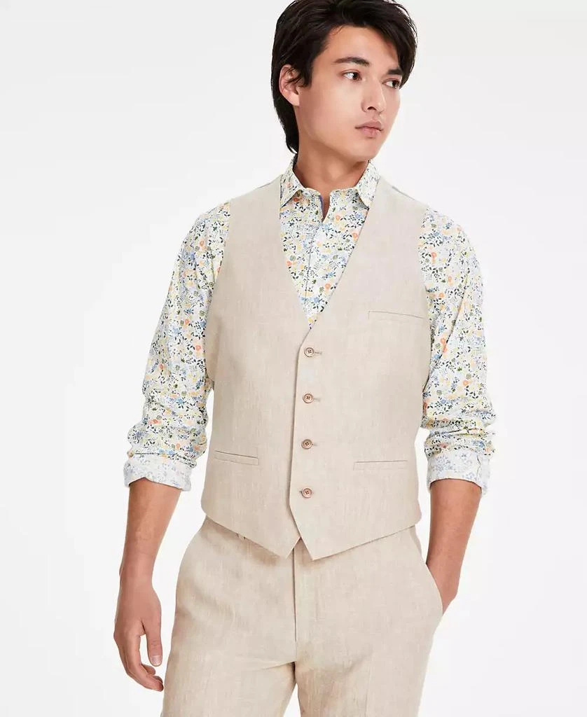 Bar III Men's Slim-Fit 100% Linen Suit Vest, Created for Macy's 1