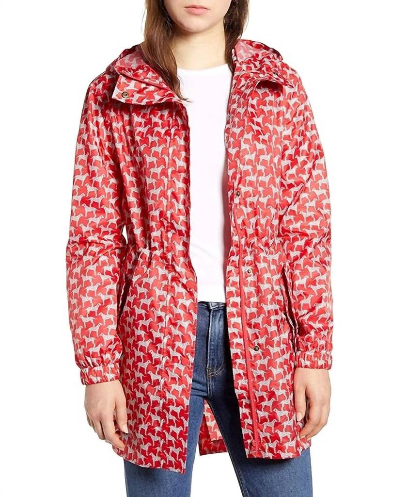 Joules Golightly Jacket In Red Dogs