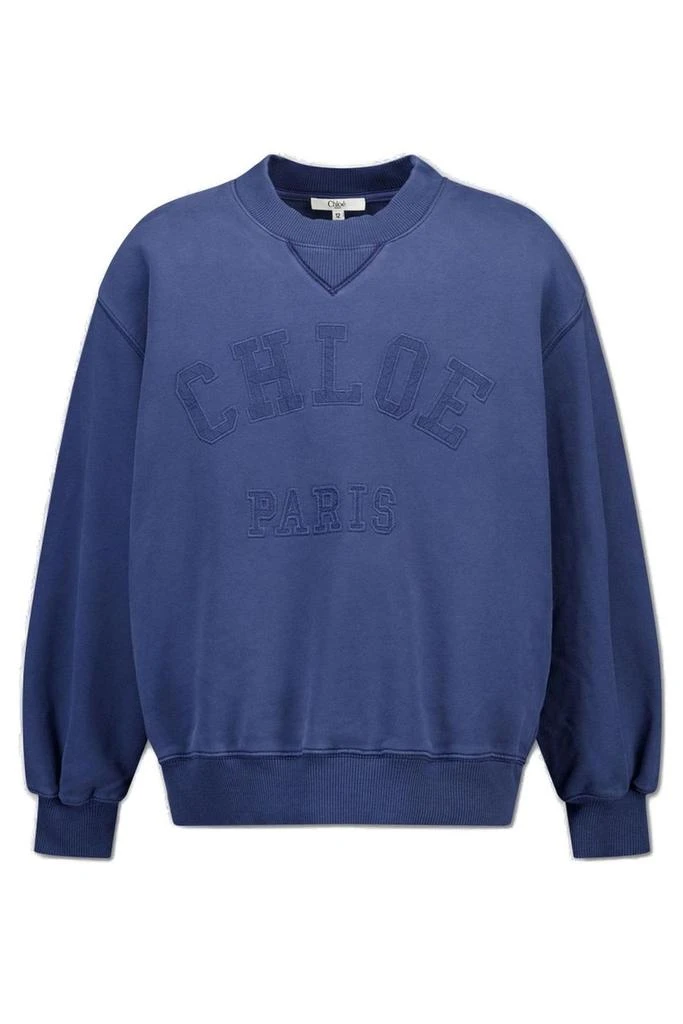 Chloé Chloé Kids Logo Embroidered Crewnwck Sweatshirt