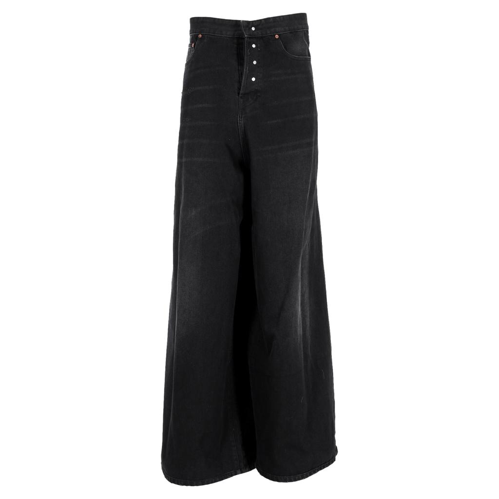 パンツ vetements 23ss wide distressed denim Vetements Wide-Leg Denim Jeans In Black - 60% Off | Editorialist