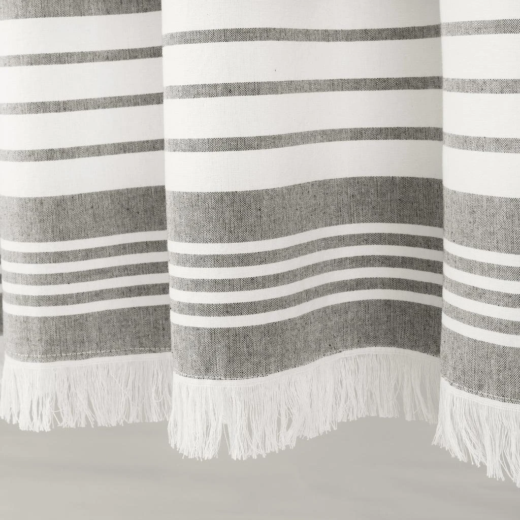Lush Decor Nantucket Yarn Dyed Cotton Tassel Fringe Window Curtain Panel Set 6