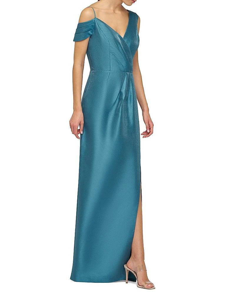 Kay Unger Rowan Asymmetric Metallic Column Gown 3