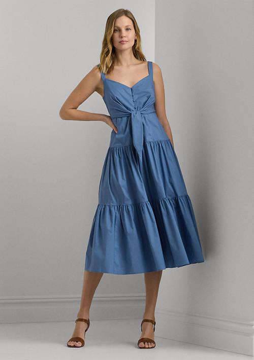 Ralph Lauren Ralph Lauren Cotton Blend Tie Front Tiered