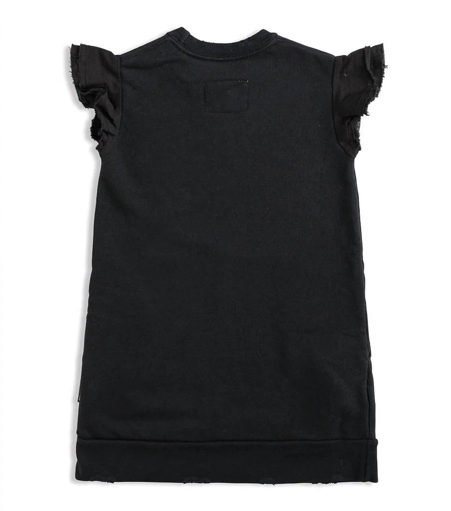 Nununu Girls Ruffled Sleeve Sweat Dress In Black 2
