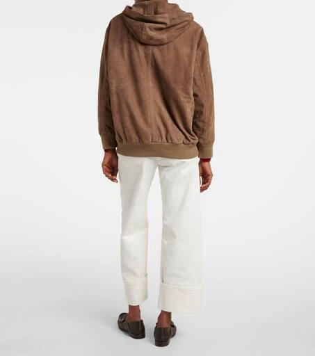 Max Mara Suede zip-up hoodie 3