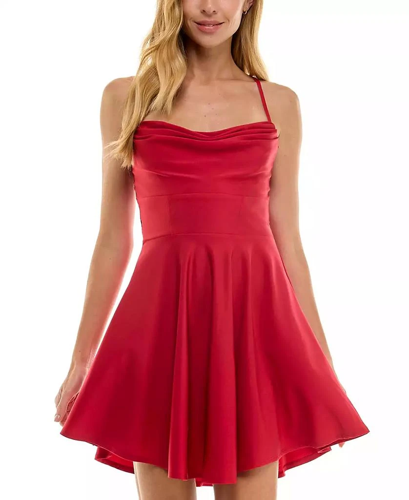 Flare Dress Red Dress At Macy's Shop Juniors' Draped