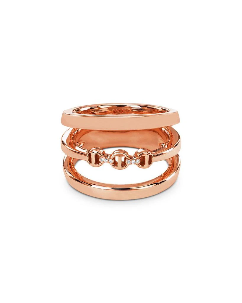 Hoorsenbuhs 18K Rose Gold Asset Diamond Accent Three Row Ring 1