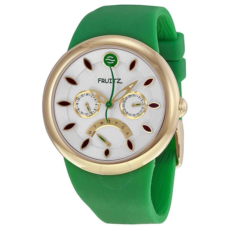 Fruitz Applentini White Dial Green Silicone Strap Unisex  display picture 2